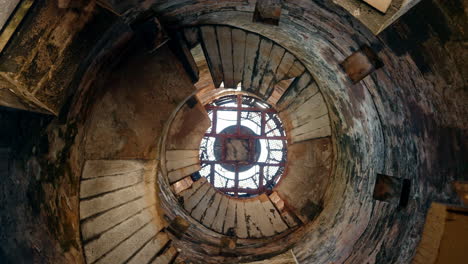 inside view of an old abandoned lighthouse