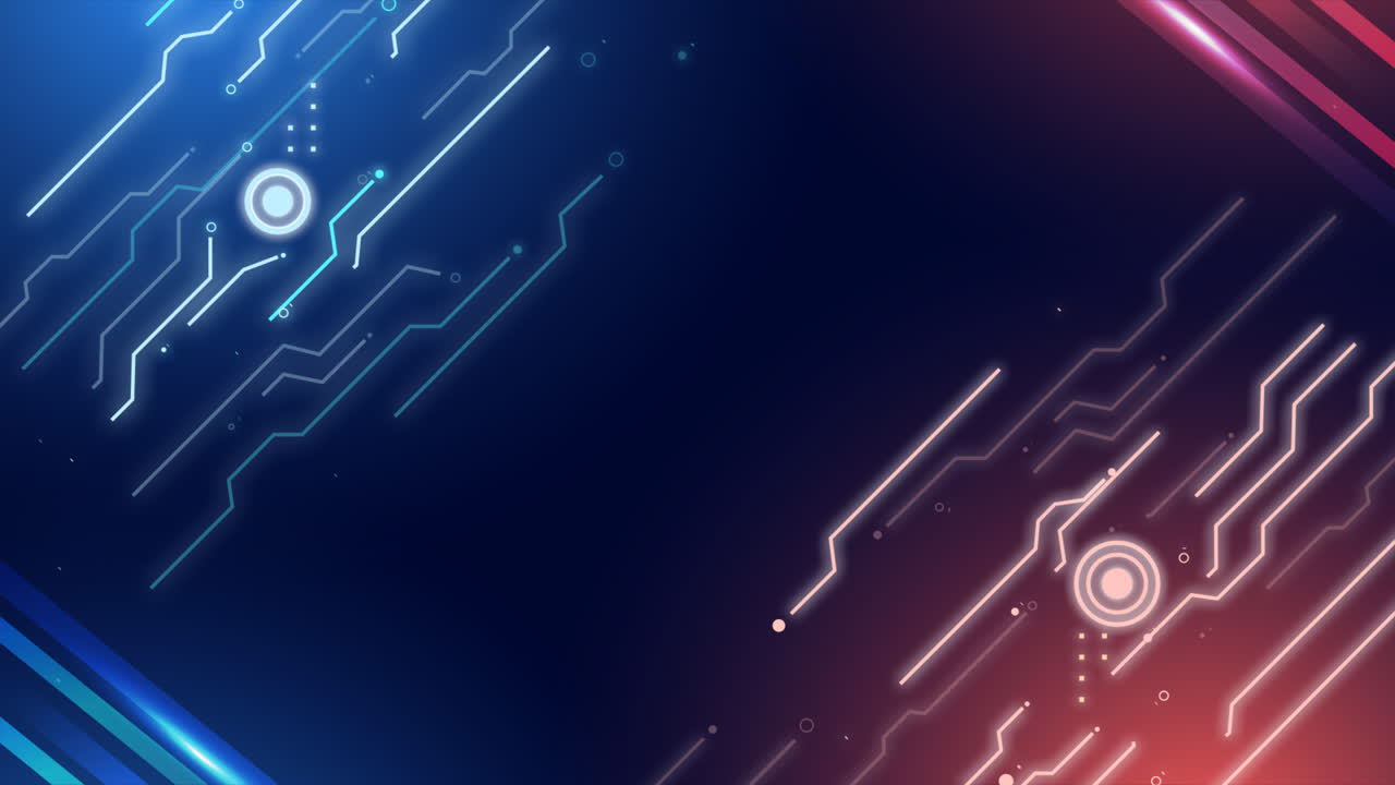 Motion Graphic of Circuits blue and red gradient┬adigital background