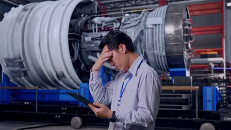 engineer in a factory dealing with a problem