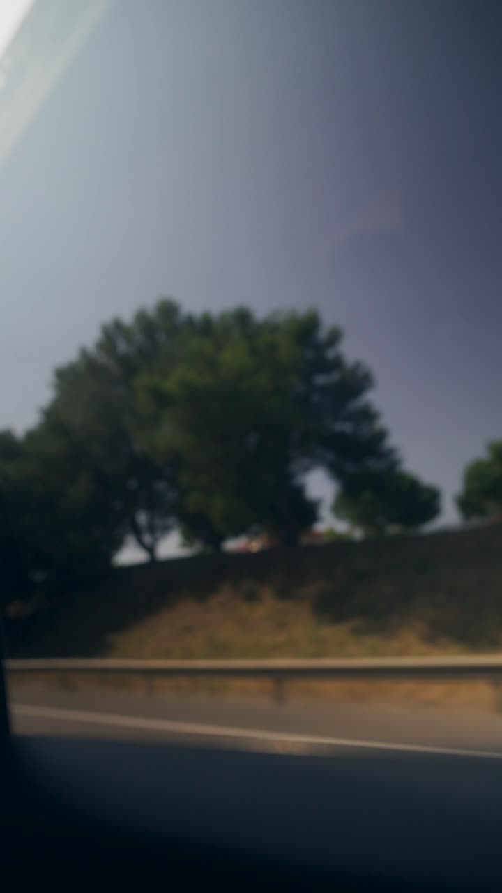 Blurry View from a Moving Vehicle on a Highway