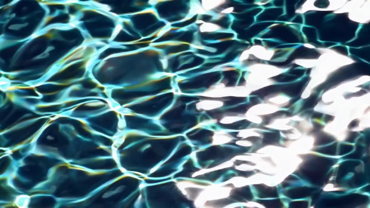 The video captures mesmerizing reflections and ripples on water, creating a soothing, abstract