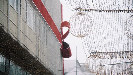 阿爾胡斯市行人購物中心 (aarhus city pedestrian mall) 從薩林景觀平台拍攝的頂部圖片