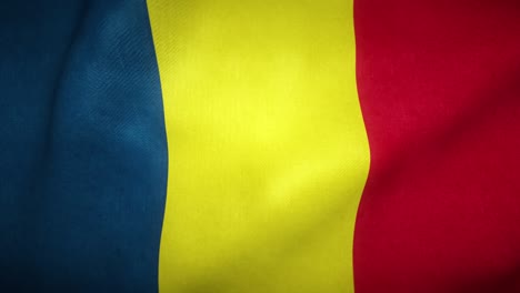 bandera de rumania ondeando en el viento