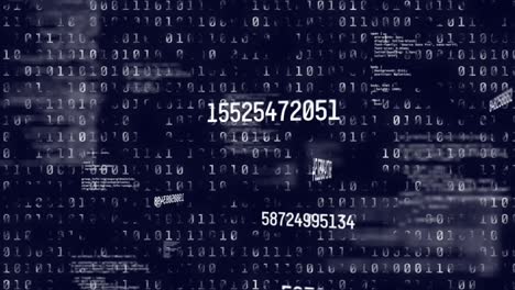 Animation of numbers changing binary coding data processing