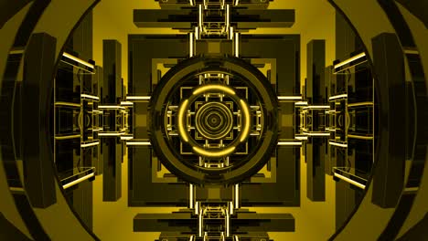 corredor de fondo de círculo geométrico abstracto de renderizado en 3d amarillo