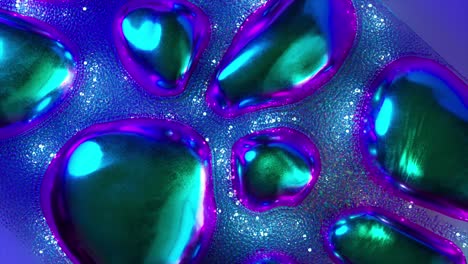 abstract holographic metallic shapes