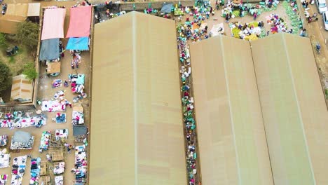 birdseye aerial view of loitokitok kenya, shanty poor neighborhood of nairobi suburbs, kenya