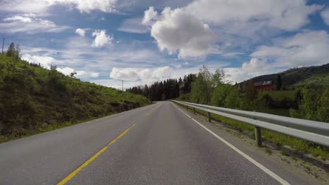 driving a car on a road in norway