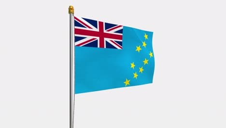 video de bucle de la bandera de tuvalu revoloteando en el viento, video en cámara lenta de 4k, con canal alfa