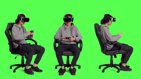 Hombre-Asiático-Juega-Un-Juego-Telefónico-Con-Vr