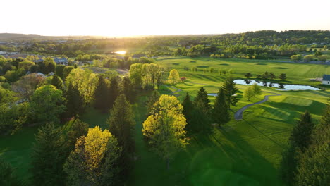 Aerial-view-of-golf-course-green