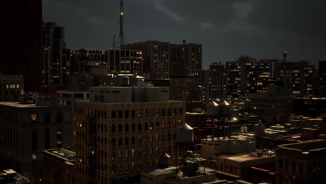 Snow-stormy-clouds-over-city-panorama