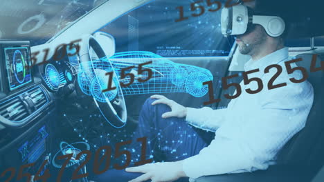 자율주행 자동차를 사용하는 vr 헤드 ⁇ 으로 정보 디스플레이의 애니메이션