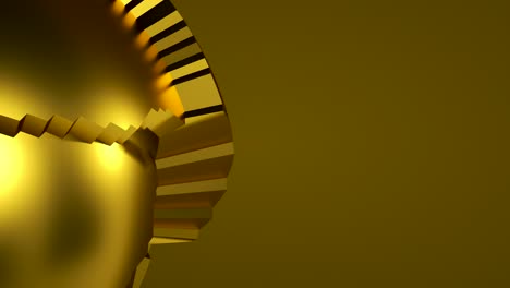 fondo de animación de renderizado 3d abstracto con espacio de copia. oro y marrón.
