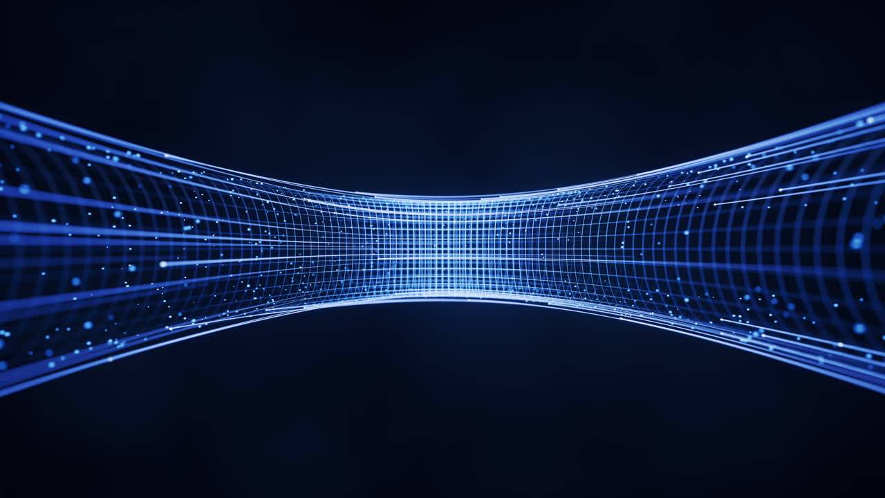 Flowing digital lines with cyberspace background, 3d rendering.