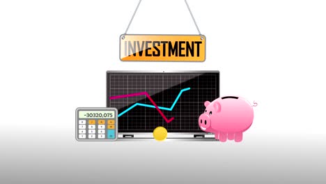 business investment, economic budget, spending and profit video animation