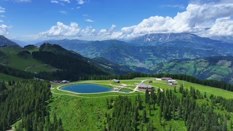 stunning footage of the water station in the sky at wagrainis grafenberg, austria