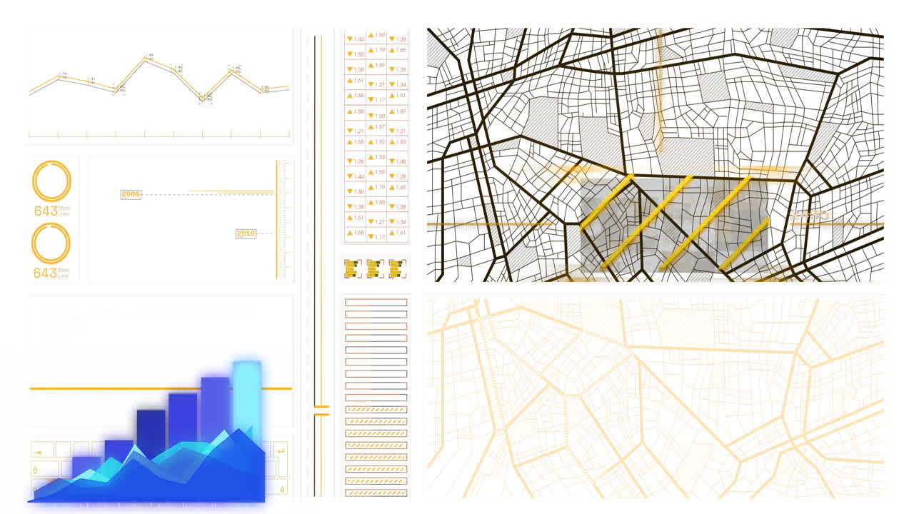 Animation of data processing on white background