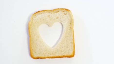 heart shape on bread slice