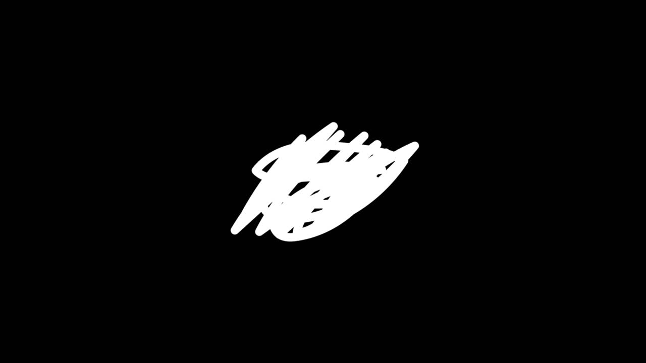 Animated White Scribble Lines on Black Background