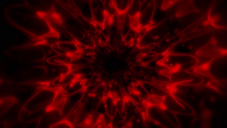 digital abstract animation of red ethereal swirling glowing cosmic tunnel