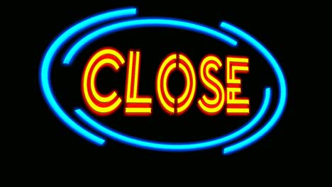 neon sign animation close on a black background