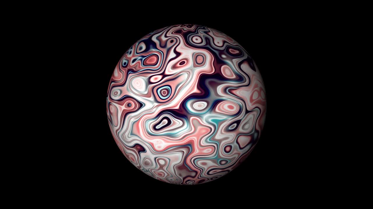 esfera abstracta colorida tinta de mármol fondo fluido giratorio.mp4
