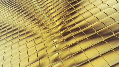 gold foil tiles texture seamless loop background 3d rendering