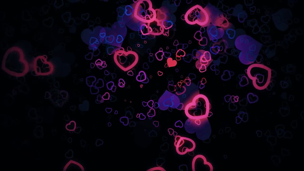 빛나는 라듐 심장 사랑 모션 배경