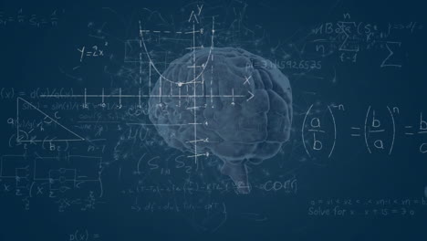animation of mathematical data processing over human brain
