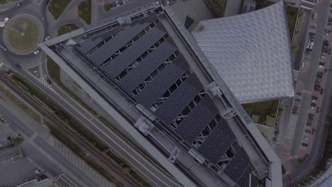 drone fly near to a high skyescraper