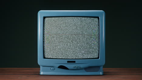 an old static television