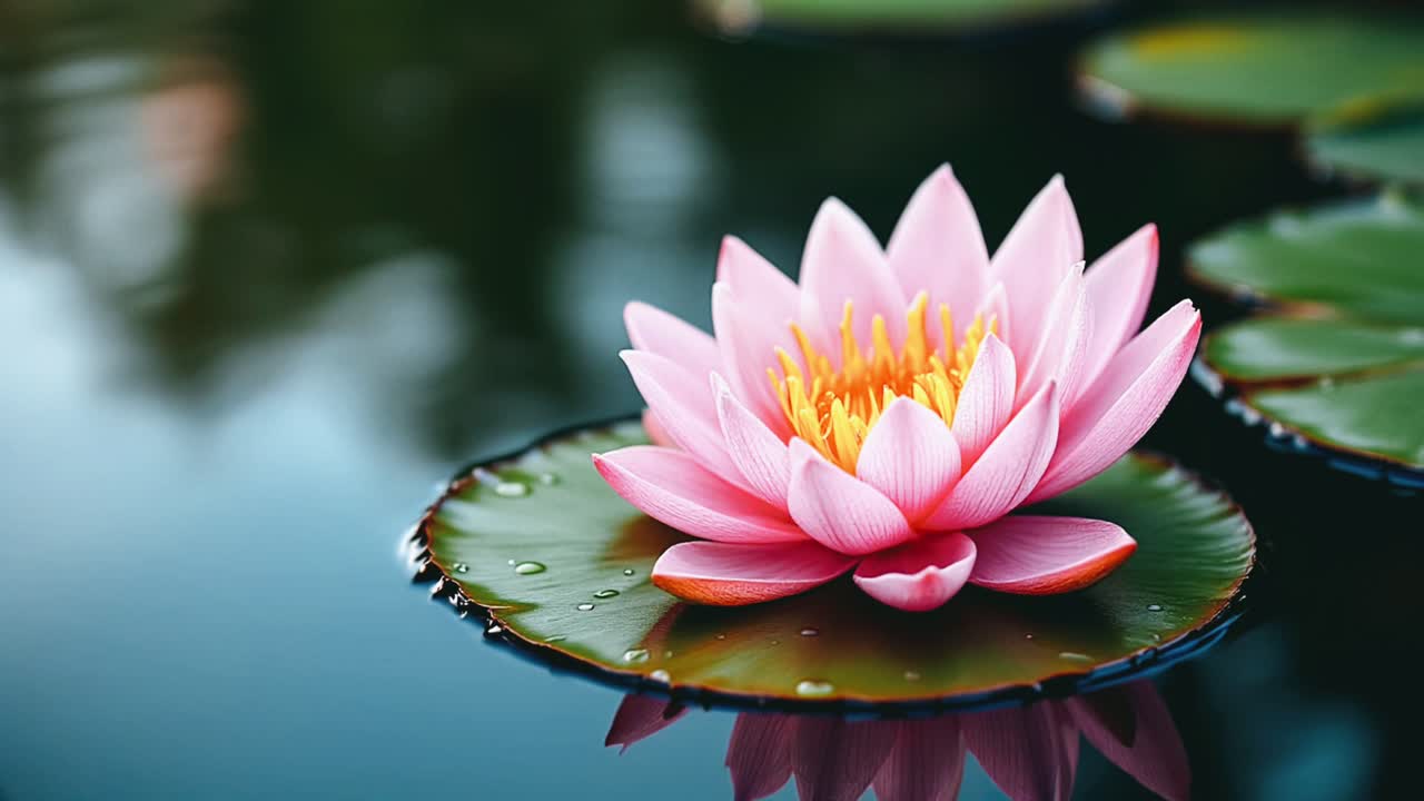flor de loto rosa en un estanque