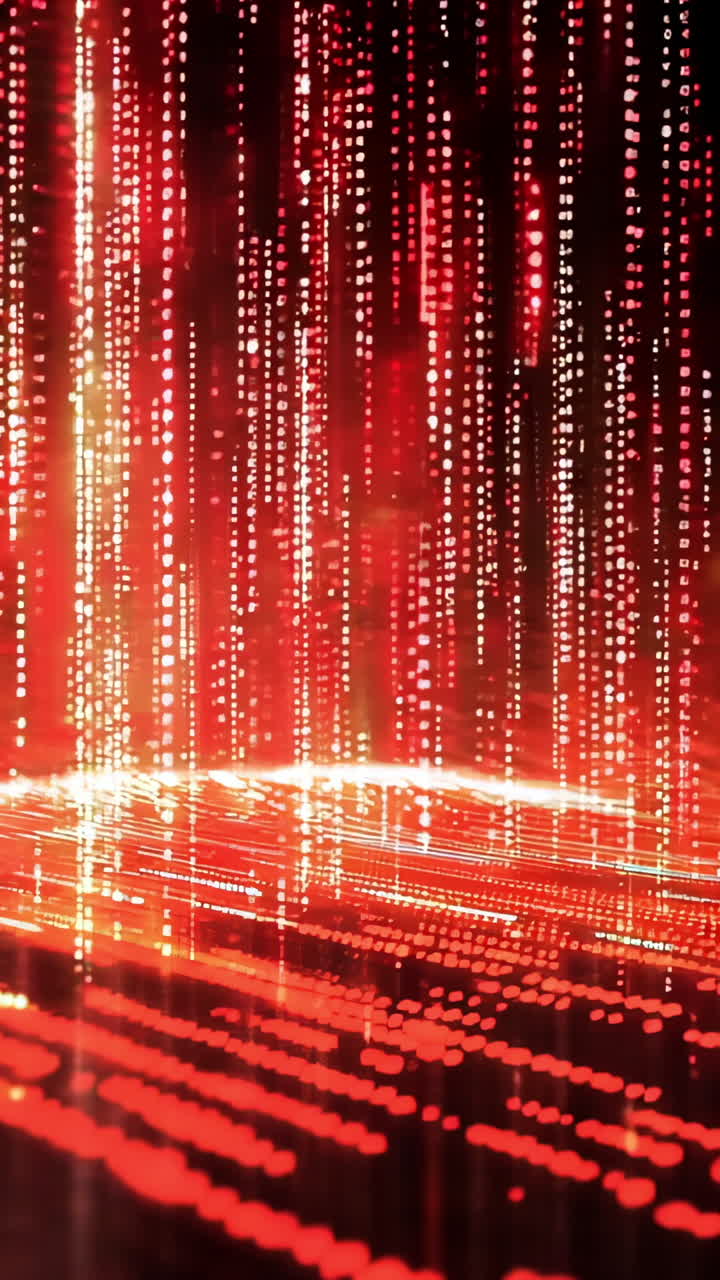 A red and black background with a glowing red line that is surrounded by red and black dots. The line appears to be a part of a larger, more complex design