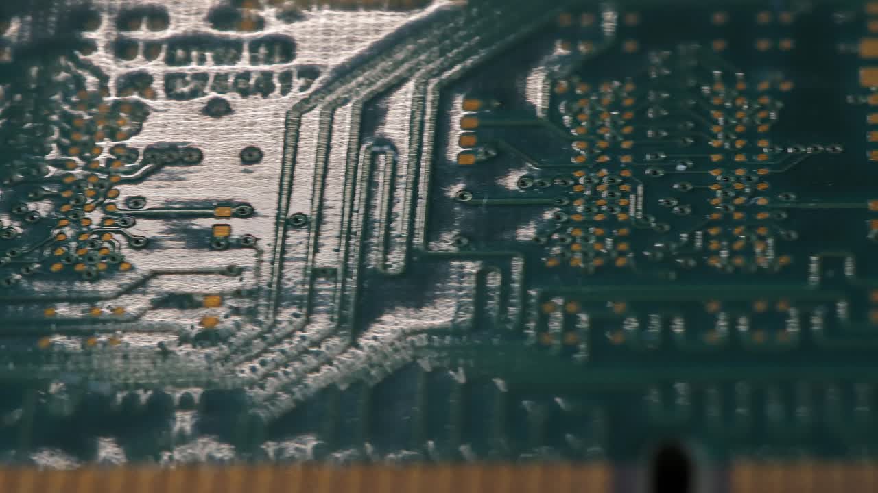 Eletronic conectors on a PCB board with macro lens