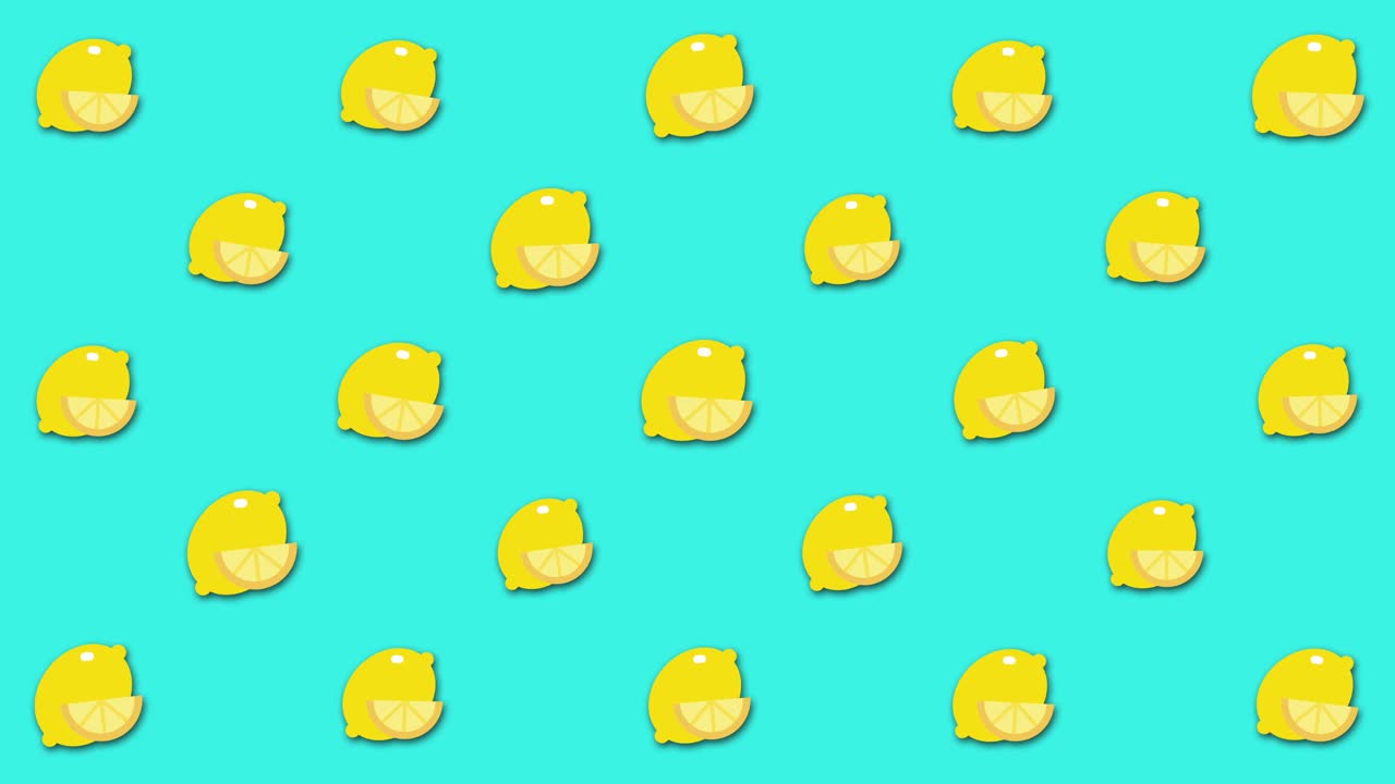 푸르키즈색 배경 에 있는 레몬 무