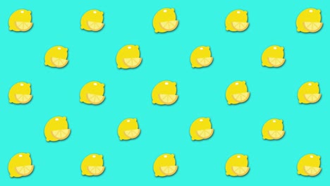 patrón de limón en fondo turquesa