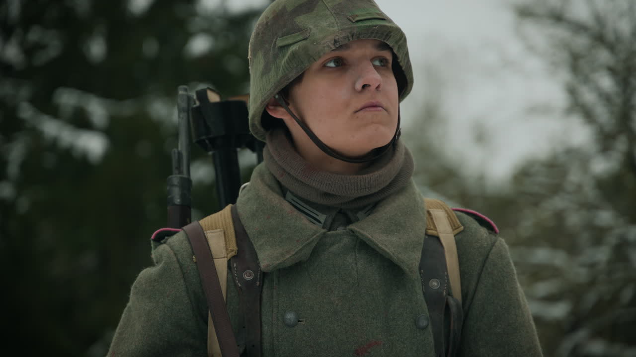 WWII German Soldier in Winter Uniform