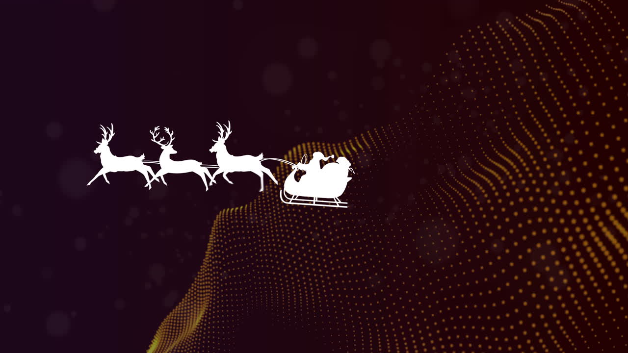 갈색 배경에 점 위에 산타 슬레이의 애니메이션