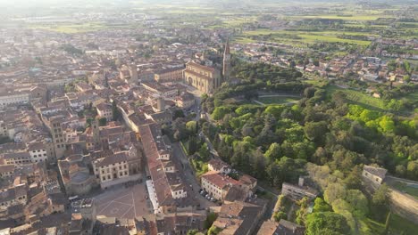 arezzo drone city: mesmerizing aerial footage showcasing the historic charm and scenic beauty of an iconic tuscan city