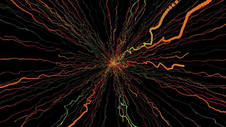 Astratto 4K di movimento di curvatura o iperspaziale con scie di stelle bianche. Movimento esplosivo ed espansivo. Sfondo di grafica in movimento e animazione.