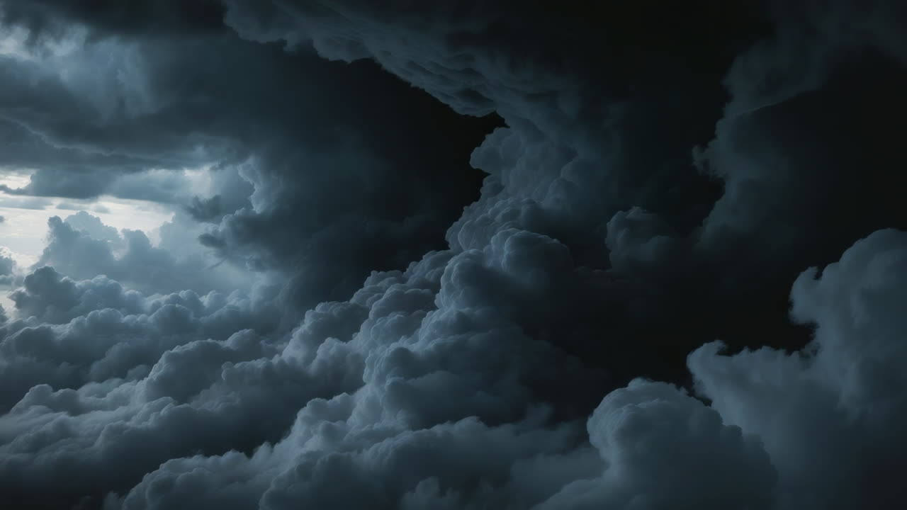 Dramatic Storm Clouds with Lightning