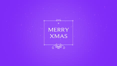 Frohe-Weihnachten-Mit-Schnee-Und-Rahmen-Auf-Violettem-Farbverlauf