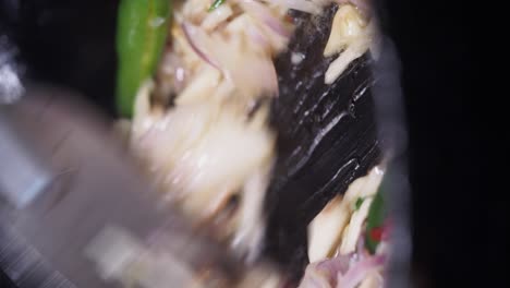 stir-frying vegetables