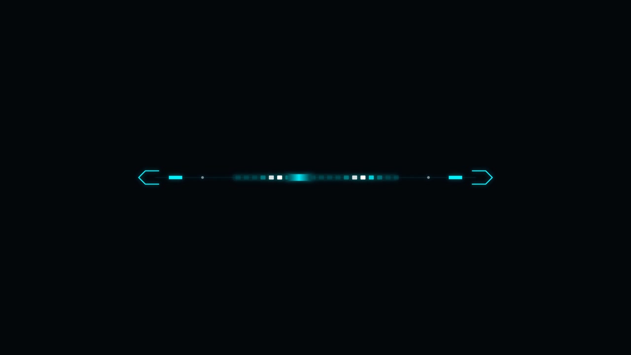 Futuristic Digital Loading Bar Animation on Black Background