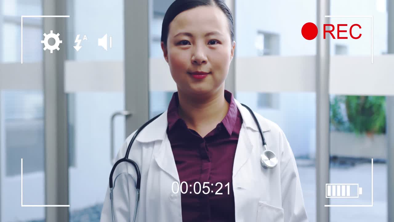 디지털 카메라 4k로 의사를 촬영합니다.