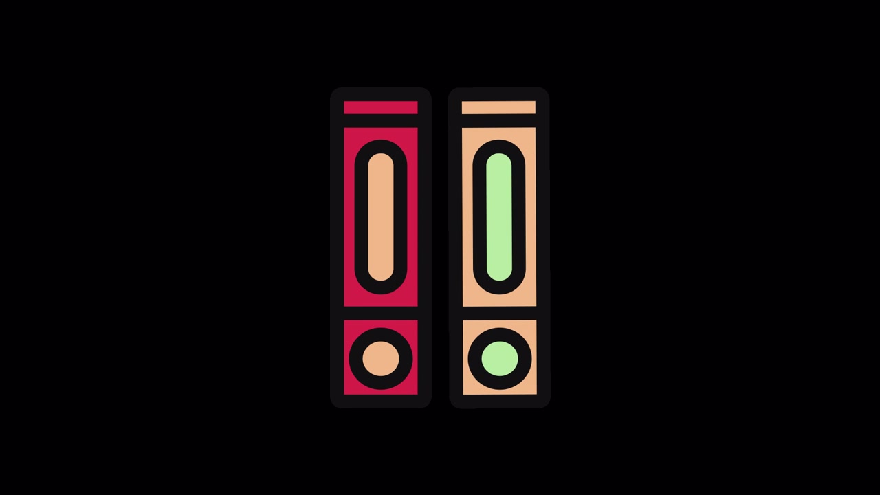 Animated Flat Design Icon of Two Wiggling Binders