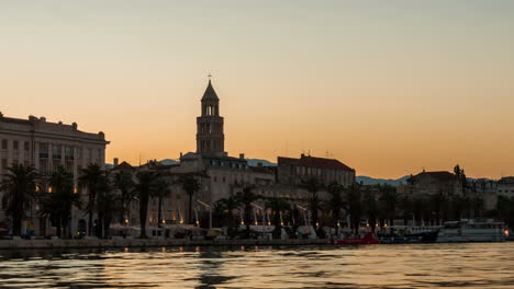 Lapso-De-Tiempo---Casco-Antiguo-De-Split,-Croacia