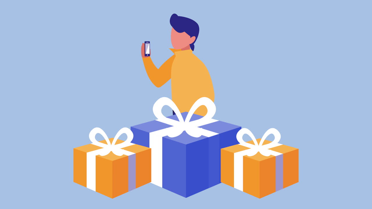 persona que recibe regalos en línea