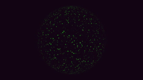 Enigmatic look intriguing black and blue sphere with white dots